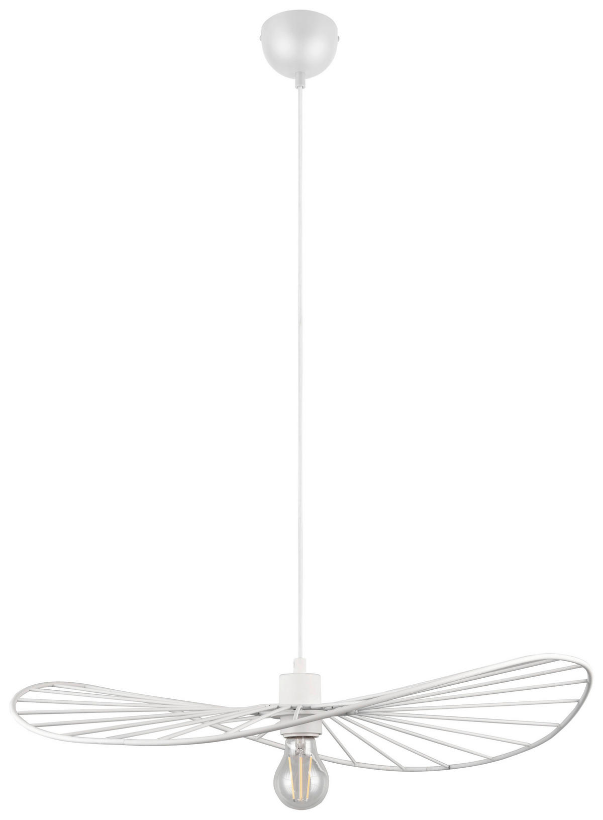 Reality Pendelleuchte R31451031 Chapeau weiß Metall H/D: ca. 150x60 cm E27 1 Brennstellen Chapeau - weiß (60,00/150,00cm) - Reality