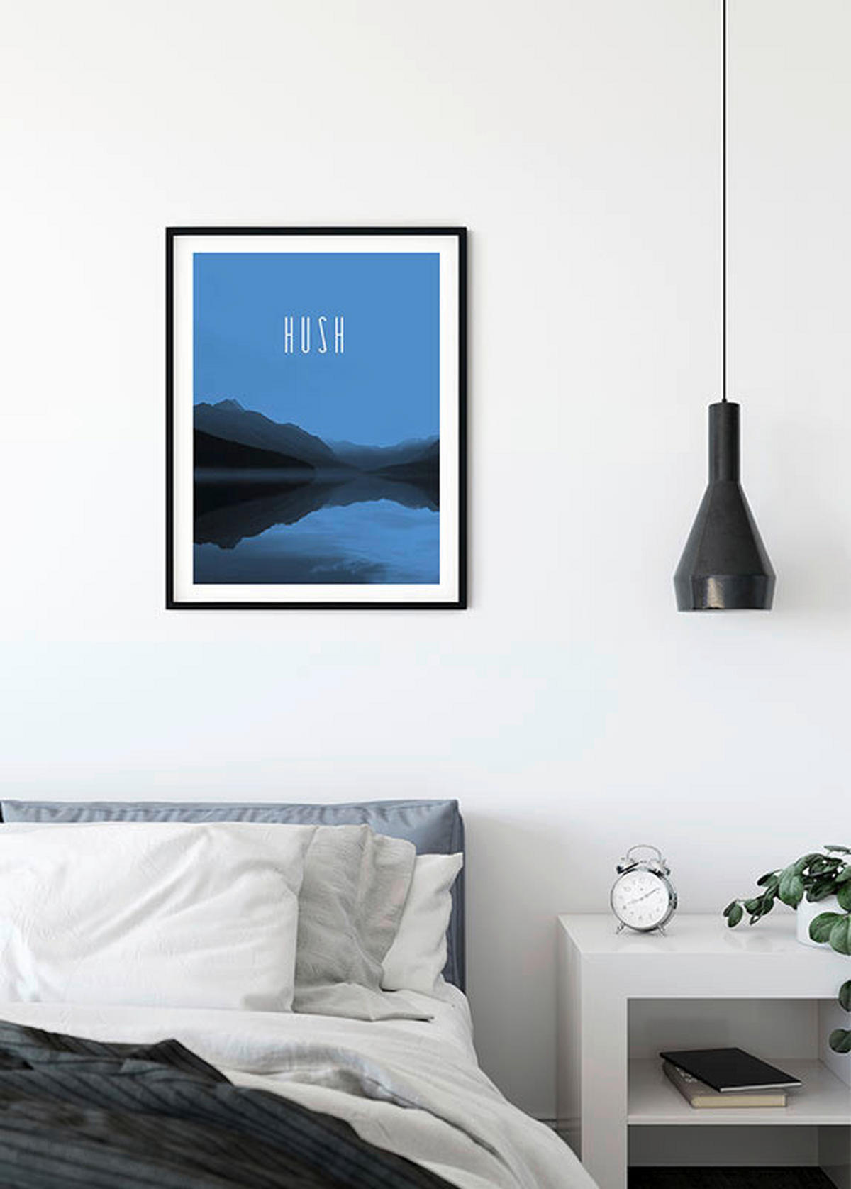 Komar Poster Word Lake Hush Blue Natur B/L: ca. 40x50 cm Word Lake Hush Blue - (40,00/50,00cm) - Komar
