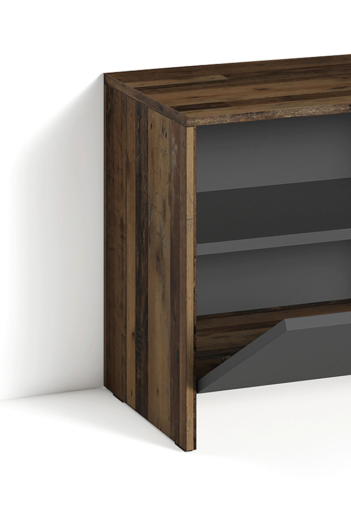 Bank BEN Eiche Old Wood Nachbildung anthrazit B/H/T: ca. 60x48x35 cm BEN - Eiche/anthrazit (60,00/48,00/35,00cm) - byLIVING