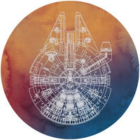 Komar Fototapete Star Wars Millennium Falcon D: ca. 125 cm Star Wars Millennium Falcon - (125,00cm) - Komar