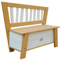 AXI Aufbewahrungsbank braun Holz B/H/L: ca. 116x84x37 cm Aufbewahrungsbank - braun/weiß (37,00/116,00/84,00cm) - AXI