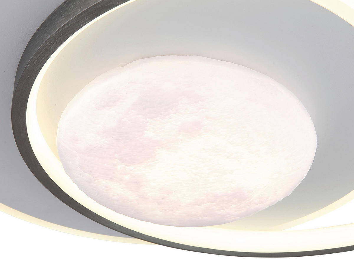 GLOBO Deckenventilator Deckenleuchte-Moon - schwarz/grau (43,00/10,00/36,00cm) - GLOBO