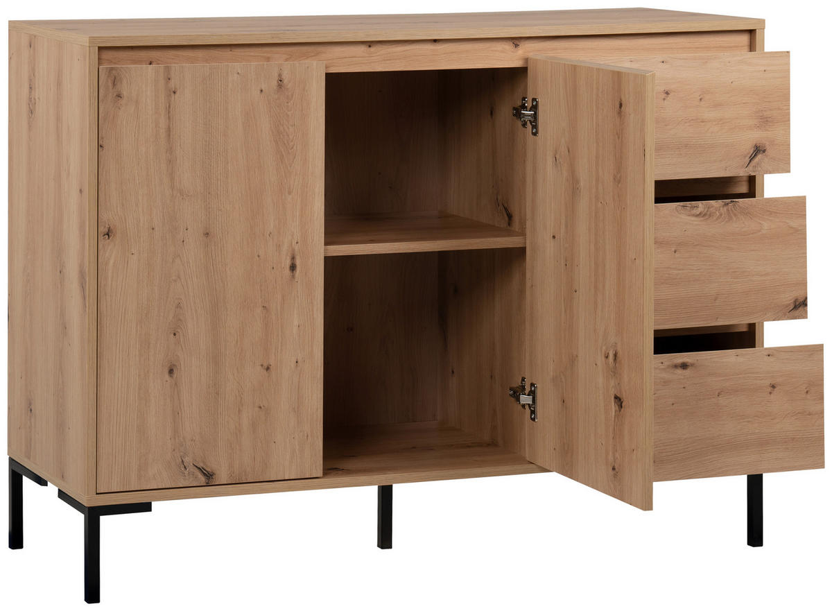 Kommode Korsika Eiche Artisan Nachbildung B/H/T: ca. 120x87x40 cm Korsika - Eiche (120,00/87,00/40,00cm)