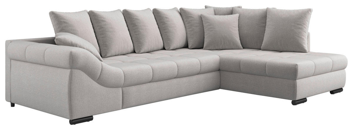 Ecksofa Pietro grau Microfaser B/H/T: ca. 303x88x202 cm Pietro - schwarz/grau (303,00/88,00/202,00cm)