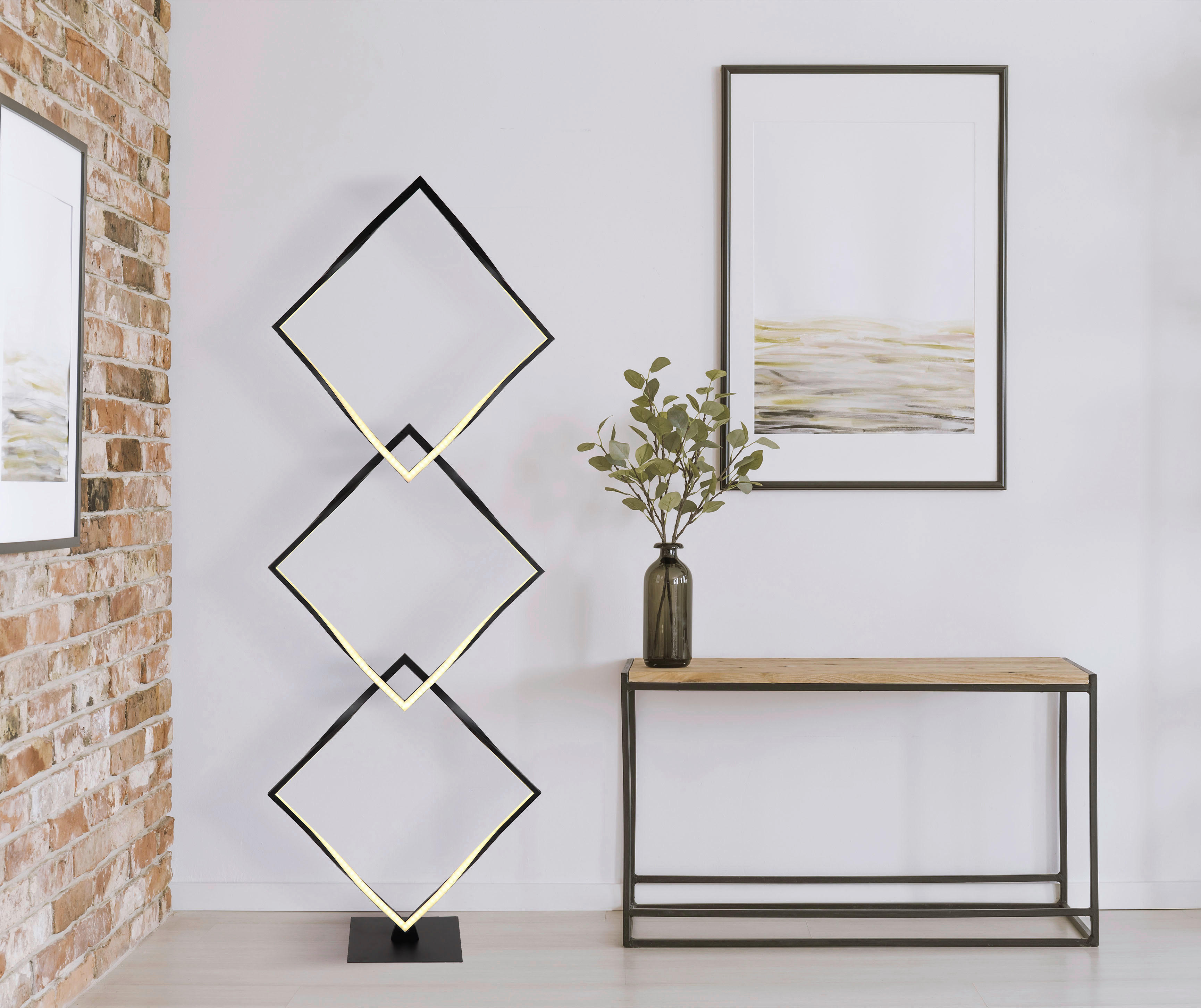 GLOBO Stehleuchte Maxxy - schwarz/Opal (49,00/20,00/130,00cm) - GLOBO