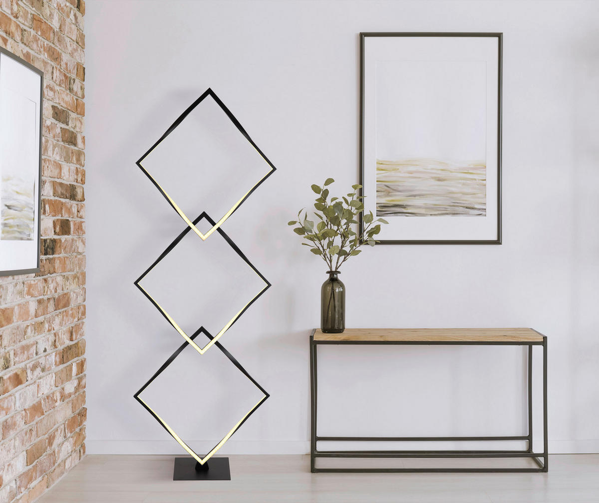 GLOBO Stehleuchte Maxxy - schwarz/Opal (49,00/20,00/130,00cm) - GLOBO