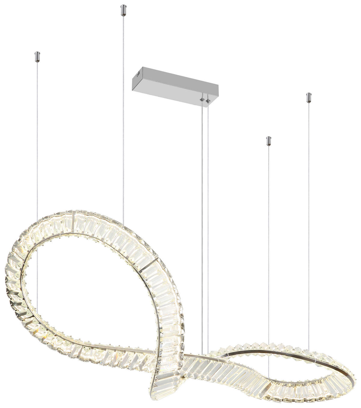 GLOBO LED-Pendelleuchte NEIL 67339-72C klar Chrom Metall Edelstahl B/H/L: ca. 33x120x110 cm 1.0 Brennstellen NEIL - klar/Chrom (110,00/33,00/120,00cm) - GLOBO