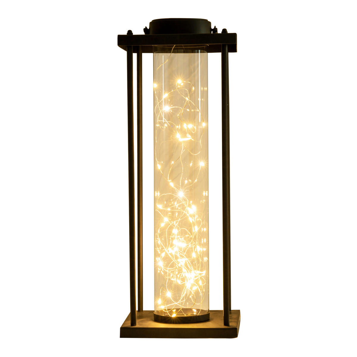 LED-Solarleuchte 5294922 schwarz Metall Glas B/H/T: ca. 16,5x51,5x16,5 cm LED Solarleuchte "FAIRYLIGHT" - schwarz (16,50/51,50/16,50cm) - Näve Leuchten