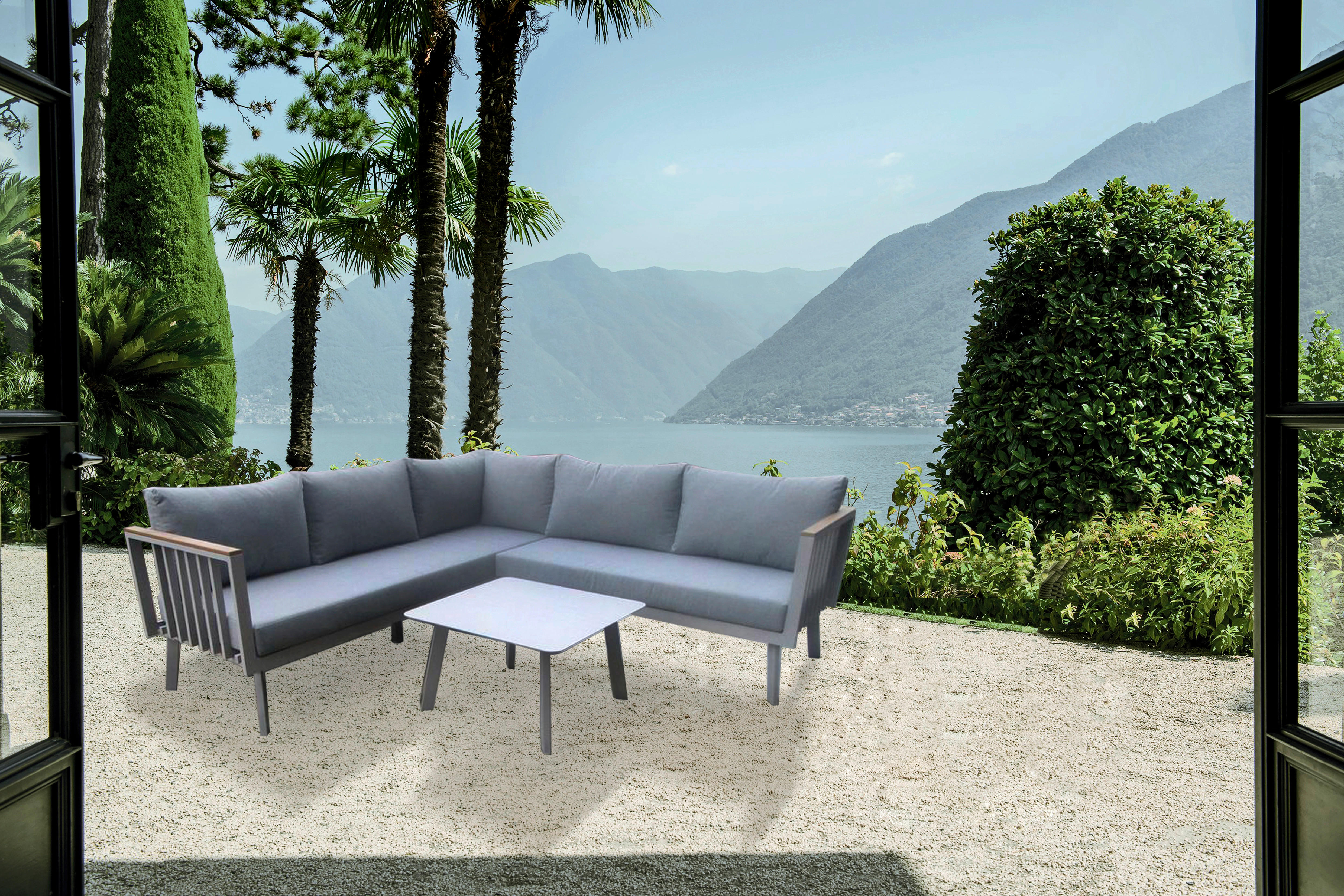 Acamp Loungeset Gondola grau Aluminium B/H/L: ca. 71x68x145 cm Gondola - grau (145,00/71,00/68,00cm) - Acamp