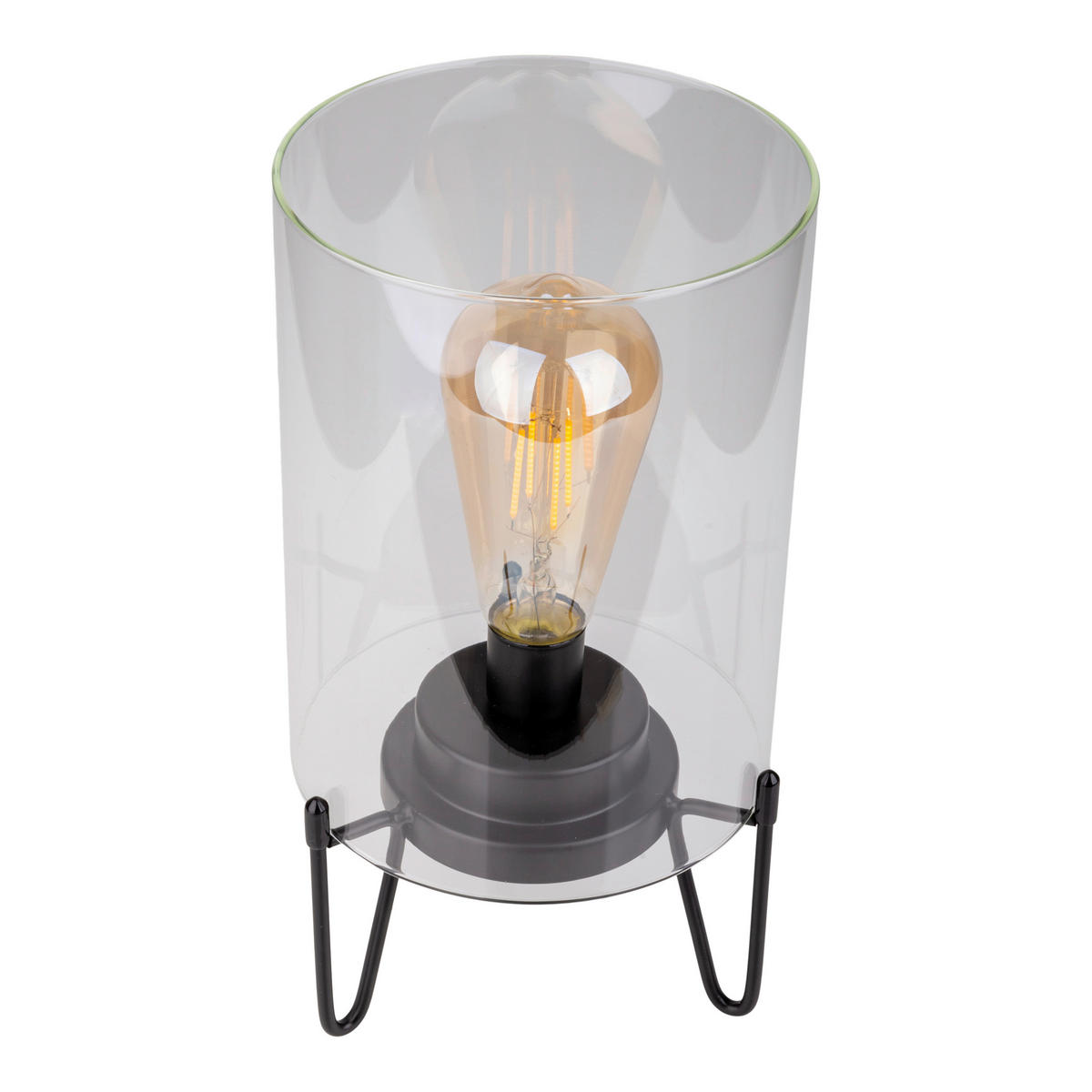 Näve Leuchten LED-Leuchten 5308422 schwarz Metall Glas B/H/T: ca. 15x28,5x15 cm 1 Brennstellen Lonna - schwarz (15,00/28,50/15,00cm) - Näve Leuchten