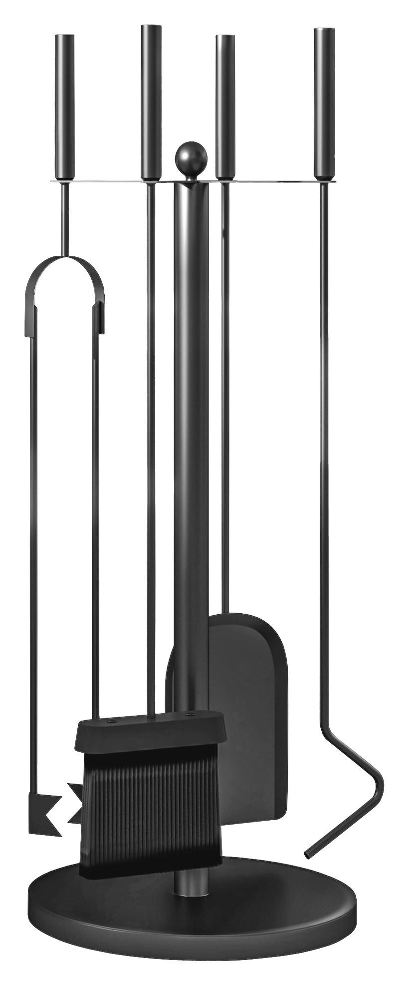 Outsunny Kaminbesteck-Set 5tlg. schwarz B/H/L: ca. 25x54x25 cm Kaminbesteck-Set 5tlg. - schwarz (25,00/25,00/54,00cm) - Outsunny