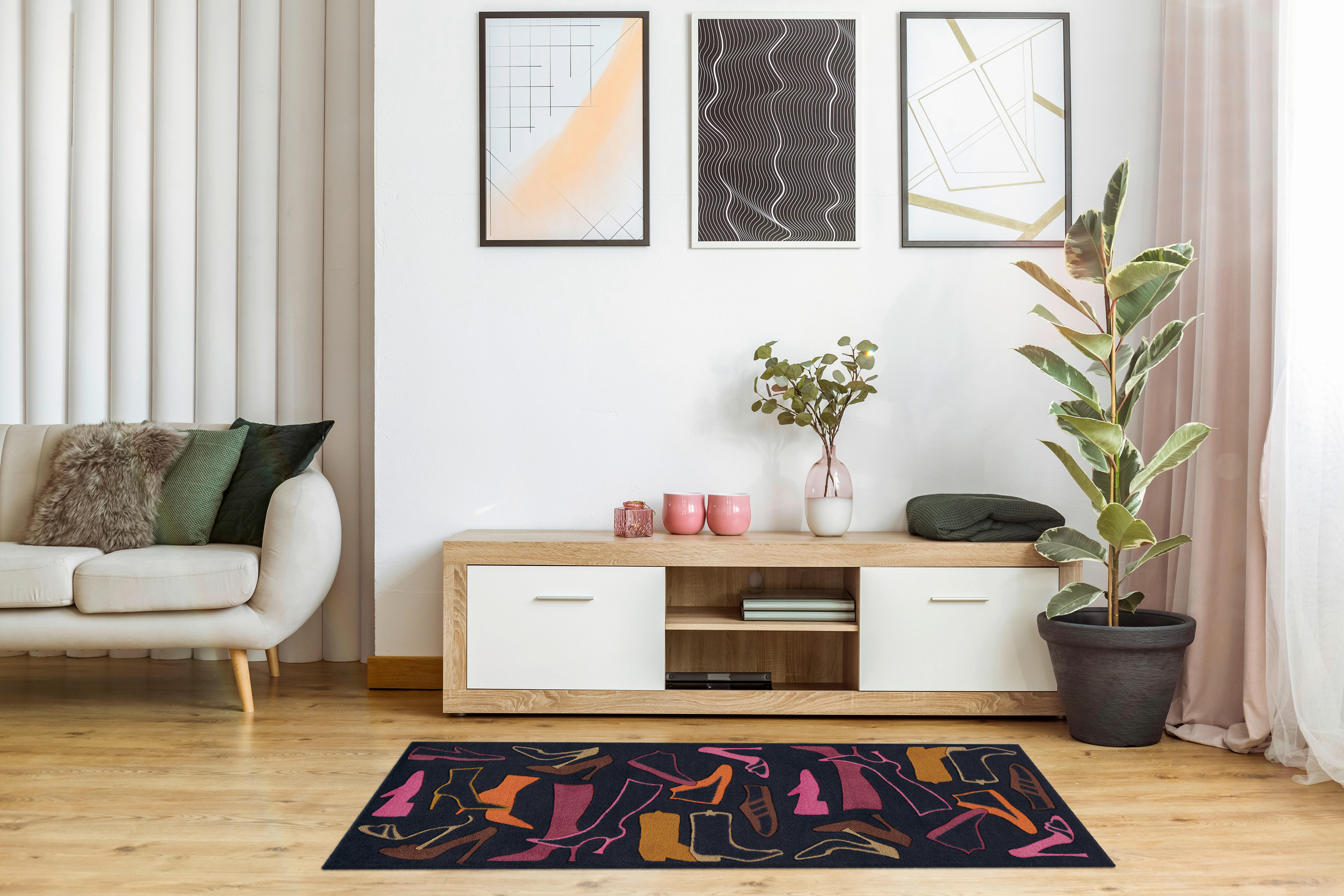 Arte Espina Kurzflorteppich Living Mat 17 orange B/L: ca. 64x168 cm Living Mat 17 - orange/braun (64,00/168,00cm) - Arte Espina