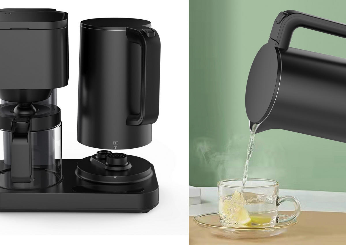 WKM 2 in 1 Kaffeemaschine und Wasserkocher KWK-1600 schwarz Kunststoff Glas Kaffeemaschine/u.Wasserkocher_2in1 - schwarz - WKM