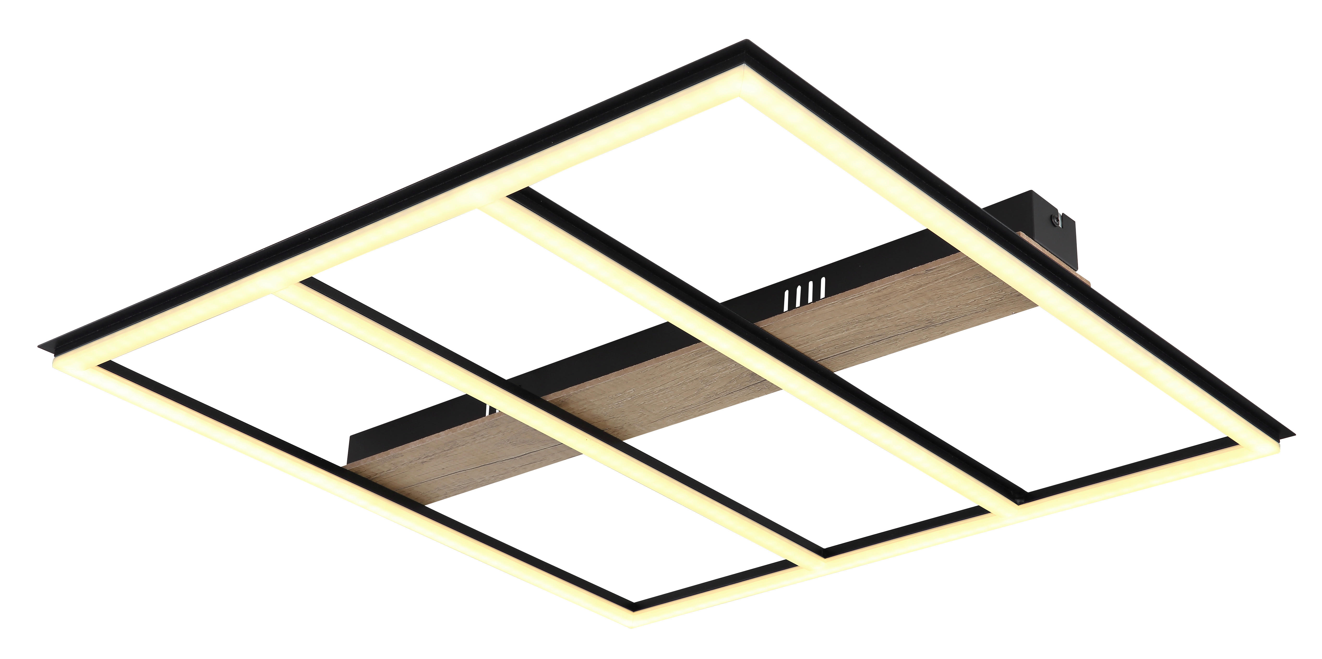 GLOBO LED-Deckenleuchte schwarz Opal Kunststoff Metall B/H/T: ca. 60x5,5x60 cm FROOMY - schwarz/Opal (60,00/5,50/60,00cm) - GLOBO