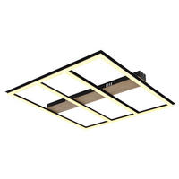 GLOBO LED-Deckenleuchte schwarz Opal Kunststoff Metall B/H/T: ca. 60x5,5x60 cm FROOMY - schwarz/Opal (60,00/5,50/60,00cm) - GLOBO