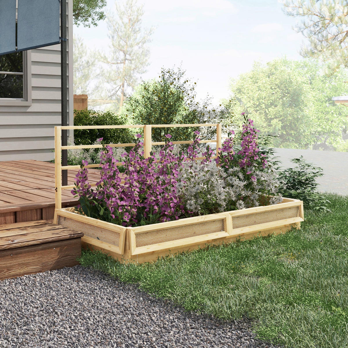 Outsunny Hochbeet natur Edelstahl B/H/L: ca. 98,5x183x95 cm Hochbeet - natur (95,00/98,50/183,00cm) - Outsunny