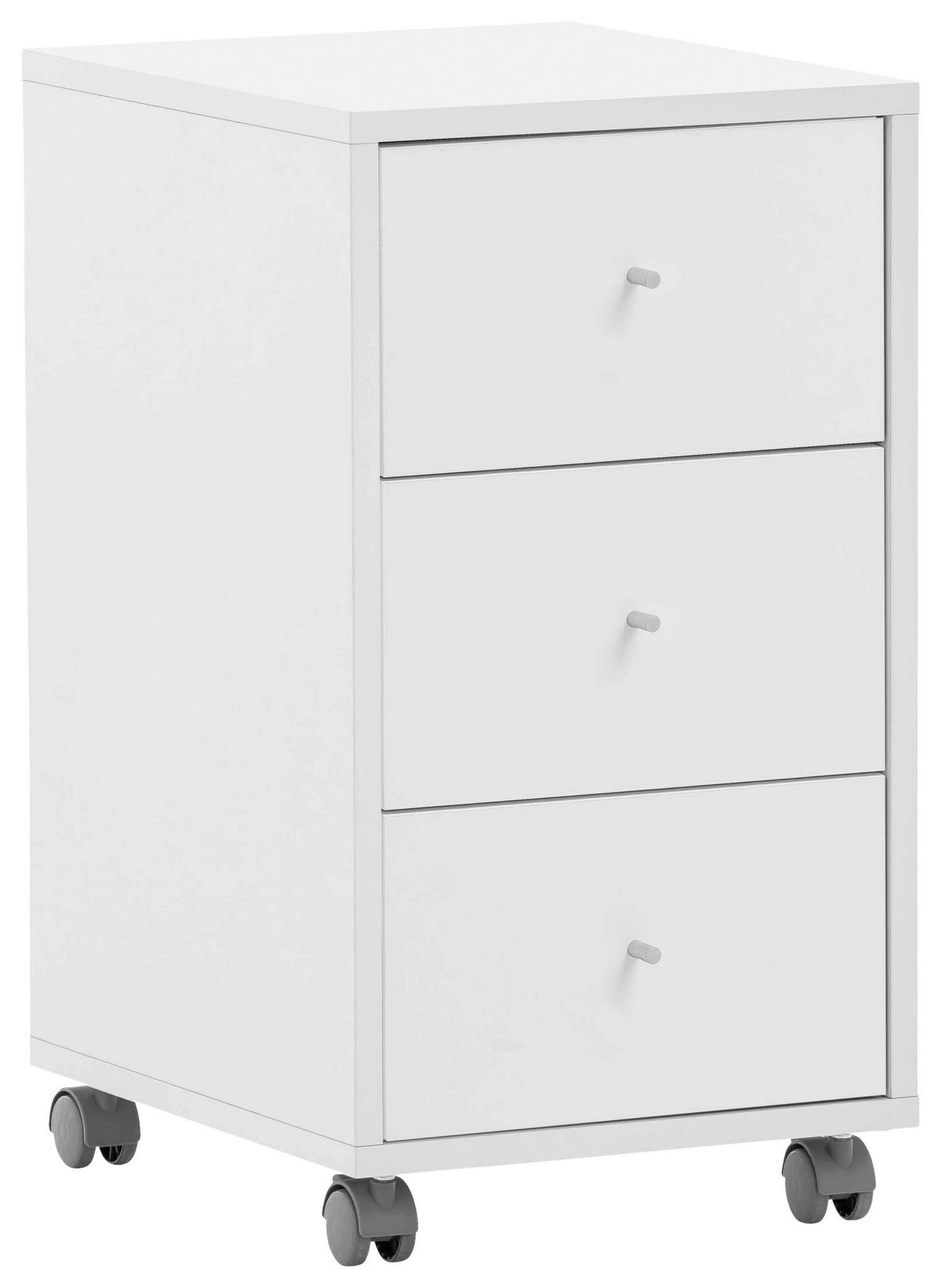 Rollcontainer Serie 400 perlweiß Optik B/H/T: ca. 32,6x59,7x39,1 cm Serie 400 - (32,60/59,70/39,10cm) - Möbelpartner