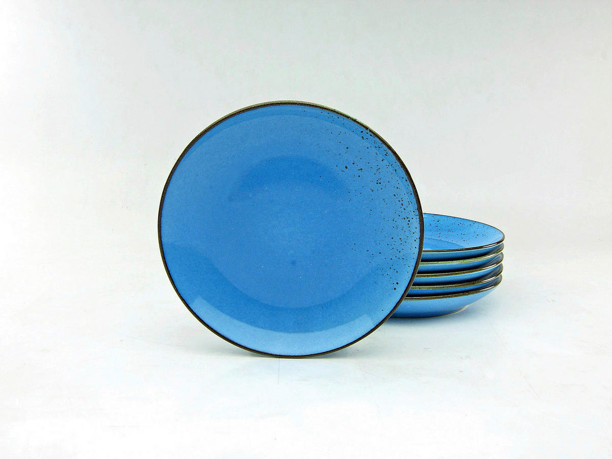 CreaTable Dessertteller NATURE COLLECTION blau Steinzeug D: ca. 20 cm NATURE COLLECTION - blau (20,00cm) - CreaTable
