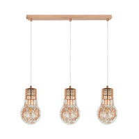 SPOT Light Pendelleuchte 2810313 Kupfer klar Metall Glas B/H/T: ca. 60x120x14 cm E27 3 Brennstellen Bulb - klar/Kupfer (60,00/120,00/14,00cm) - SPOT Light