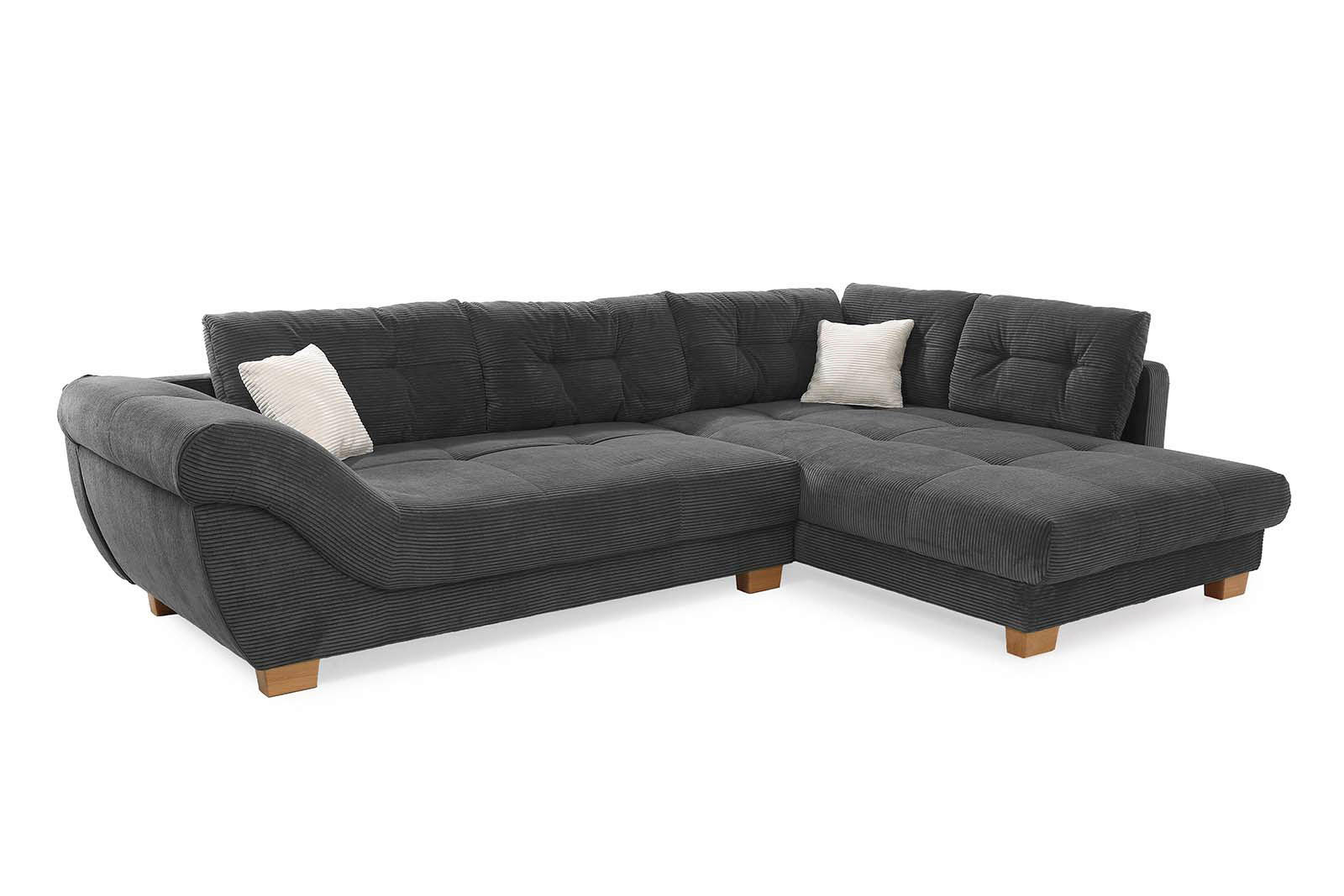 Ecksofa grau Microfaser B/H/T: ca. 346x90x221 cm Siero_Ecksofa - Eiche/grau (346,00/90,00/221,00cm)