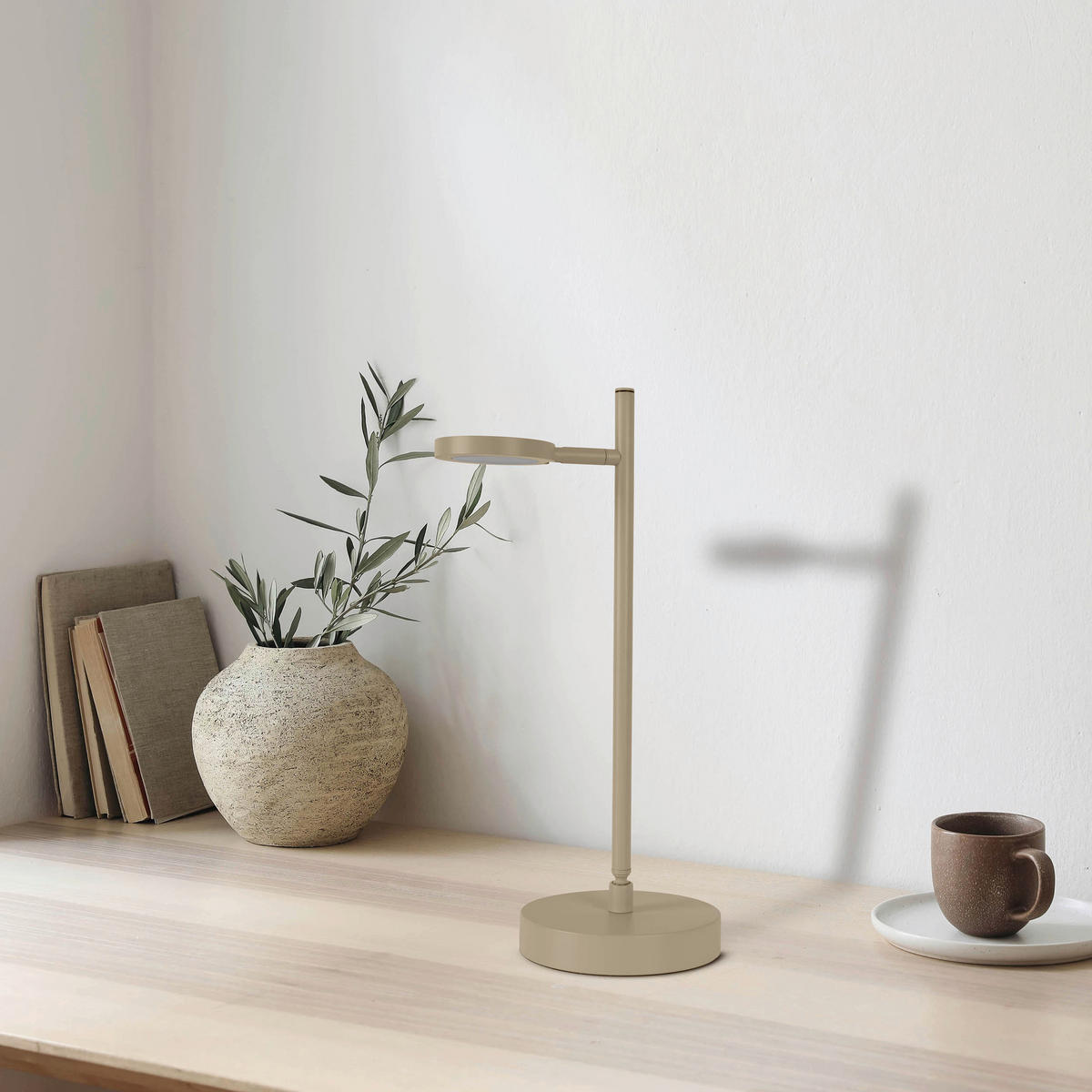 Näve Leuchten LED-Tischleuchte beige Metall B/H/T: ca. 22,6x45x16 cm LUPA - beige (22,60/45,00/16,00cm) - Näve Leuchten