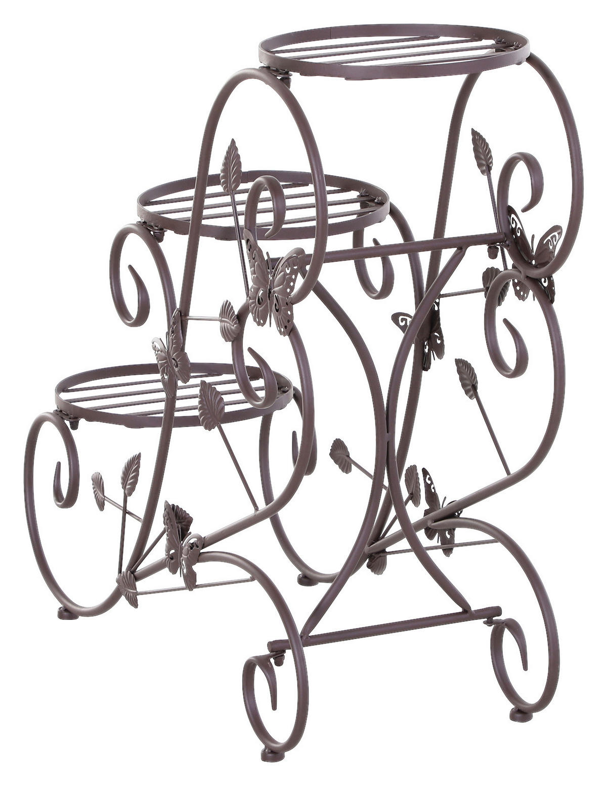 Outsunny Blumenständer bronze Metall B/H/L: ca. 28x66x75 cm Dreistufiges_Blumenständer - bronze (75,00/28,00/66,00cm) - Outsunny