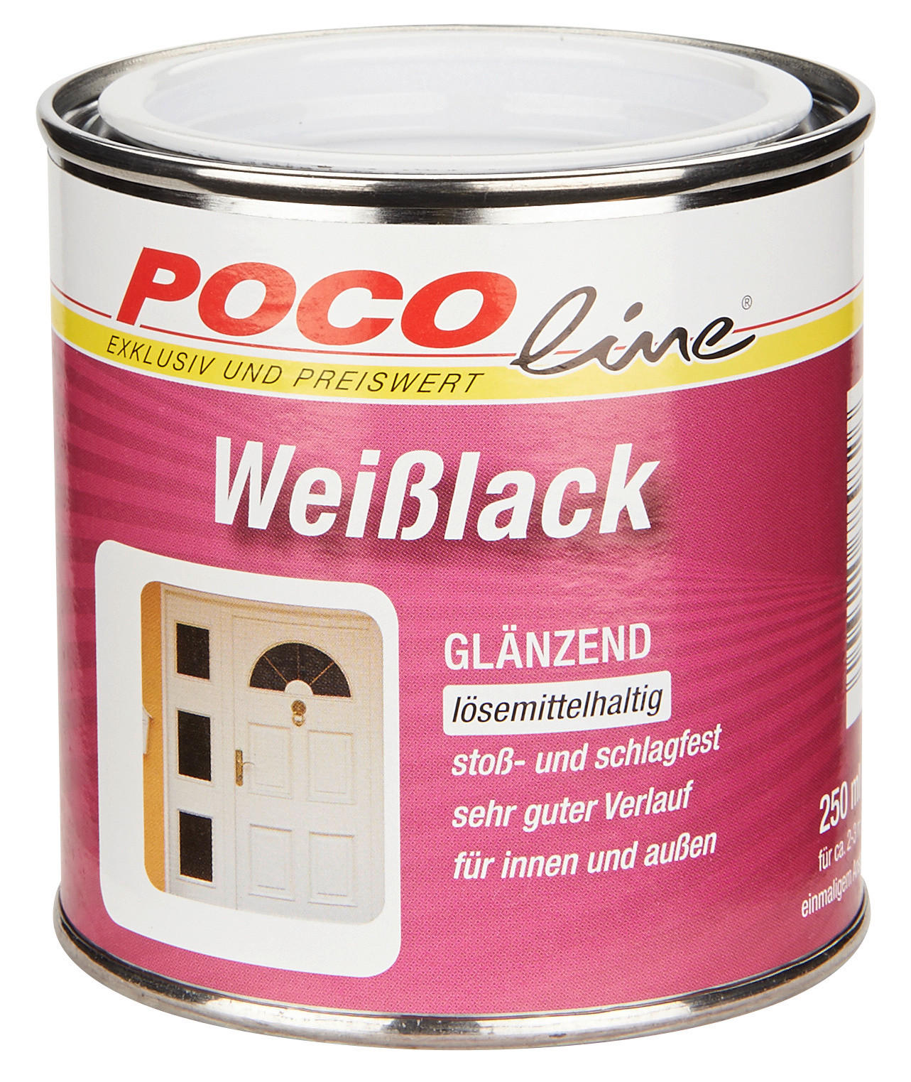 POCOline Weißlack weiß glänzend ca. 0,25 l Weißlack 250ml (LH) - weiß (250ml) - POCOline