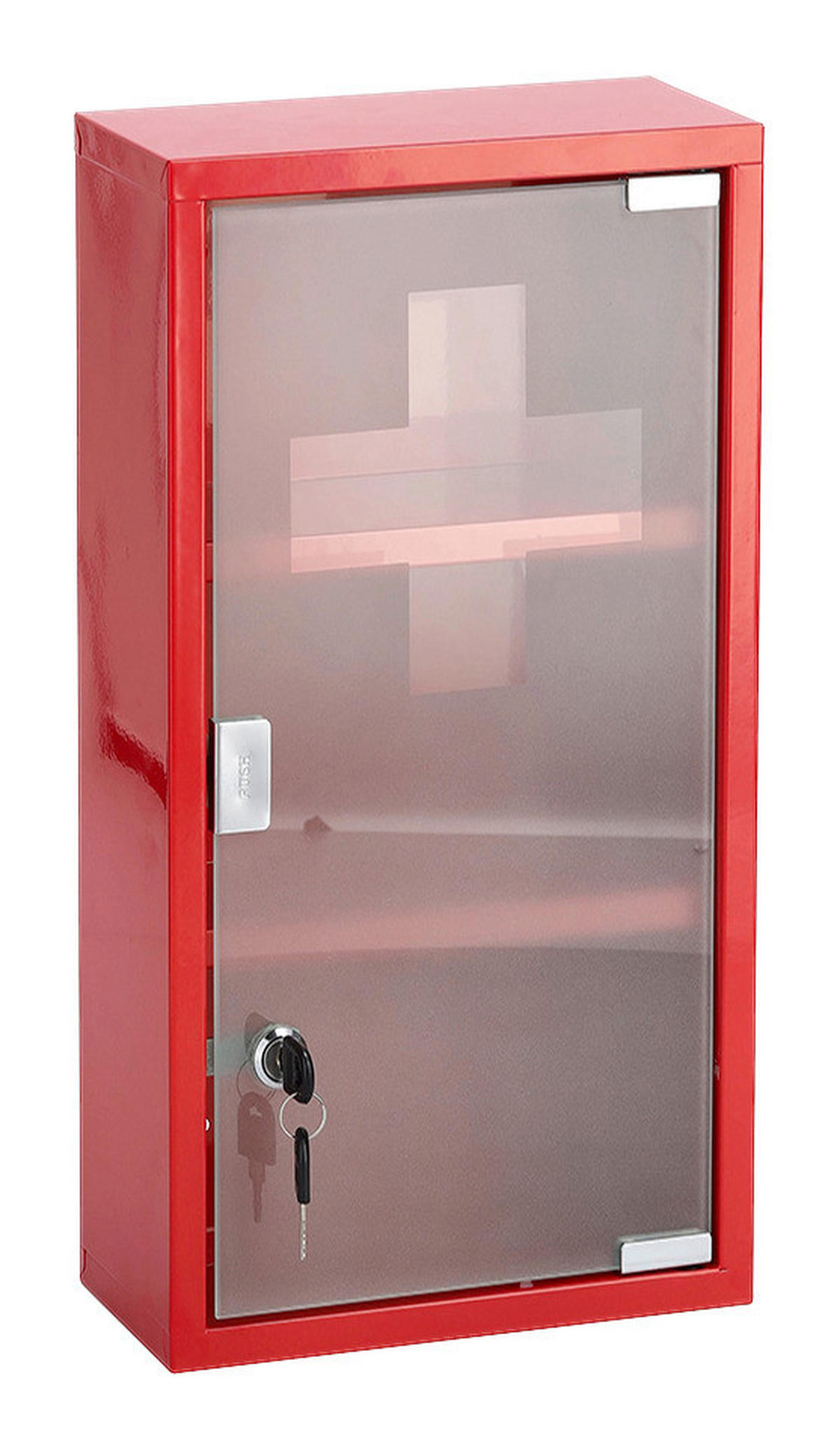 Zeller Medizinschrank rot Metall B/H/L: ca. 12x45x25 cm Medizinschrank - rot (25,00/12,00/45,00cm) - Zeller