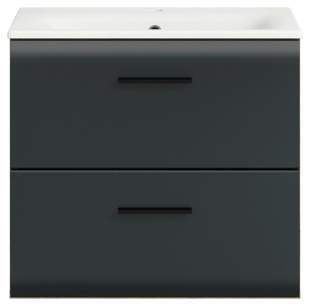 Waschplatz Ice Nox Oak Nachbildung schwarz matt B/H/T: ca. 60x55x46 cm Ice - schwarz (60,00/55,00/46,00cm) - xonox.home