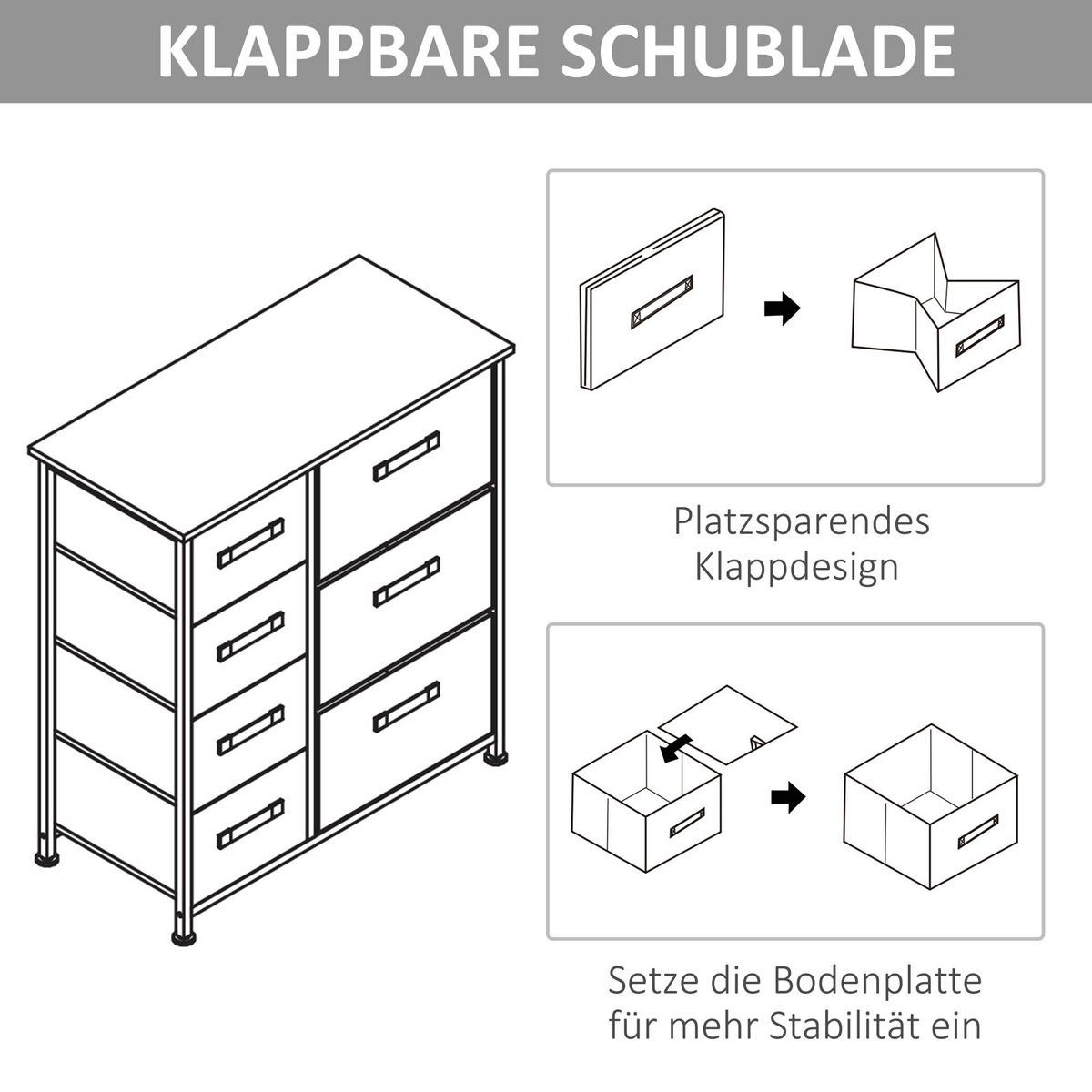 HOMCOM Aufbewahrungsregal hellgrau Polypropylen B/H/L: ca. 30x63,5x71 cm Schubladenschrank - hellgrau (71,00/30,00/63,50cm) - HOMCOM