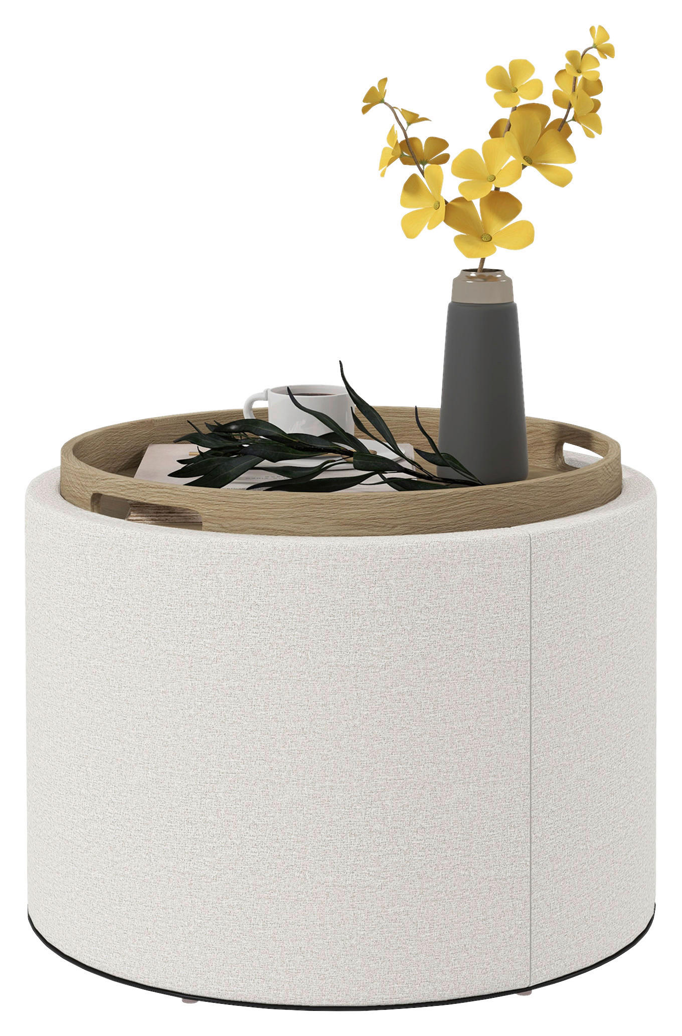 HOMCOM Hocker cremeweiß B/H/L: ca. 56x56x42 cm Polsterhocker - cremeweiß (42,00/56,00/56,00cm) - HOMCOM
