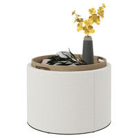 HOMCOM Hocker cremeweiß B/H/L: ca. 56x56x42 cm Polsterhocker - cremeweiß (42,00/56,00/56,00cm) - HOMCOM