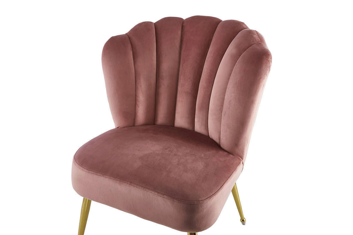 Stuhl Pippa 101 altrosa Microfaser B/H/T: ca. 67x87x70 cm Pippa 101 - messing/altrosa (67,00/87,00/70,00cm) - 360 Living