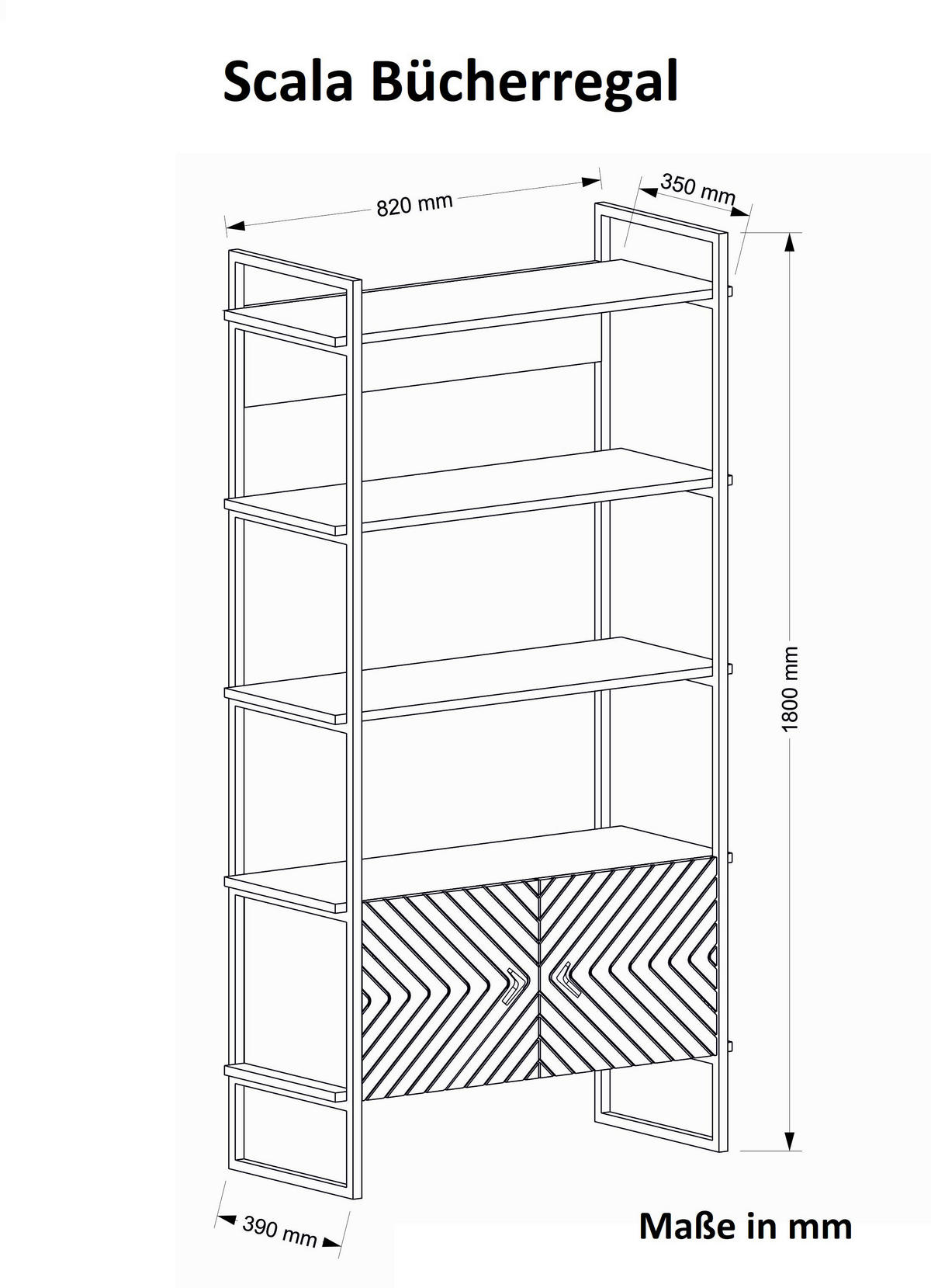 Regal Scala walnuss Nachbildung B/H/T: ca. 90x180x35 cm Scala - walnuss (90,00/180,00/35,00cm) - moebel17