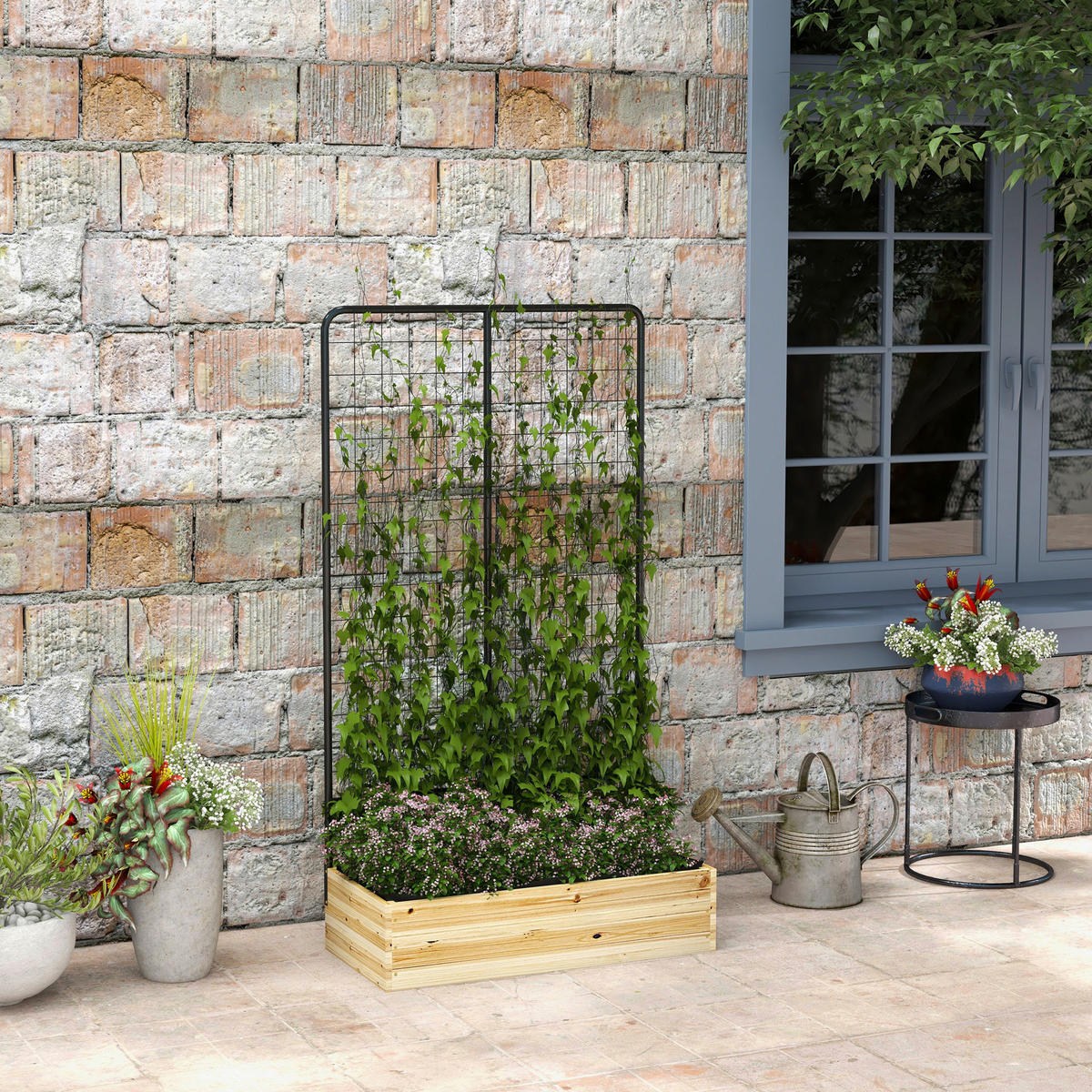 Outsunny Gartenbeet natur Polypropylen B/H/L: ca. 38x80x145 cm Gartenbeet - natur (145,00/38,00/80,00cm) - Outsunny