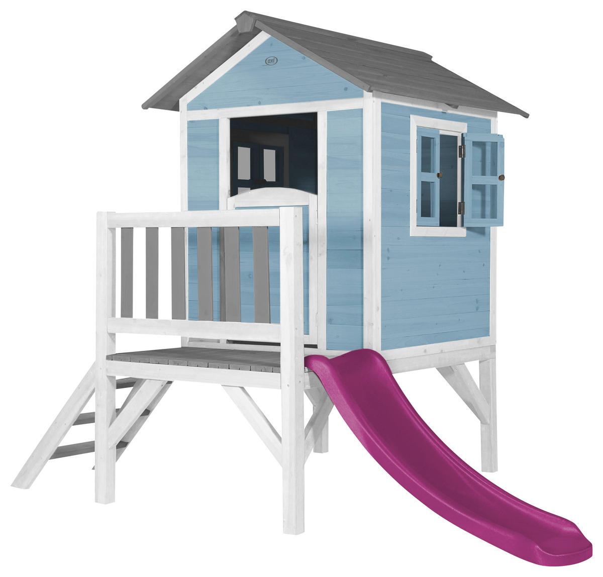AXI Spielhaus Lodge XL blau B/H/T: ca. 240x189x167 cm Lodge XL - blau/lila (240,00/189,00/167,00cm) - AXI