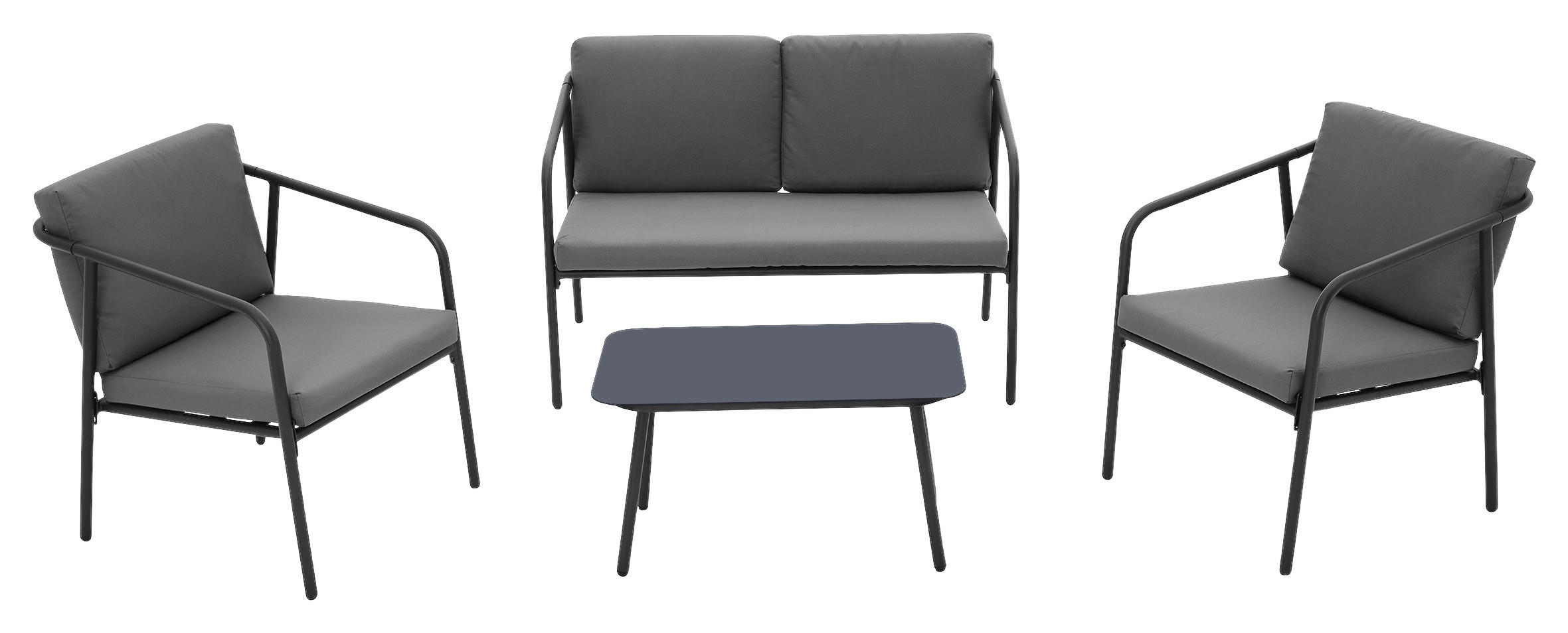 POCOline Loungeset Samos grau Stahl Samos - schwarz/grau - POCOline