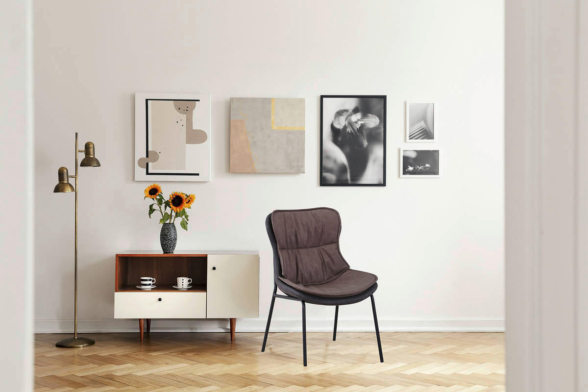 Stuhl Brady 200 braun Kunstleder B/H/T: ca. 54x84x64 cm Brady 200 - braun/schwarz (54,00/84,00/64,00cm) - 360 Living