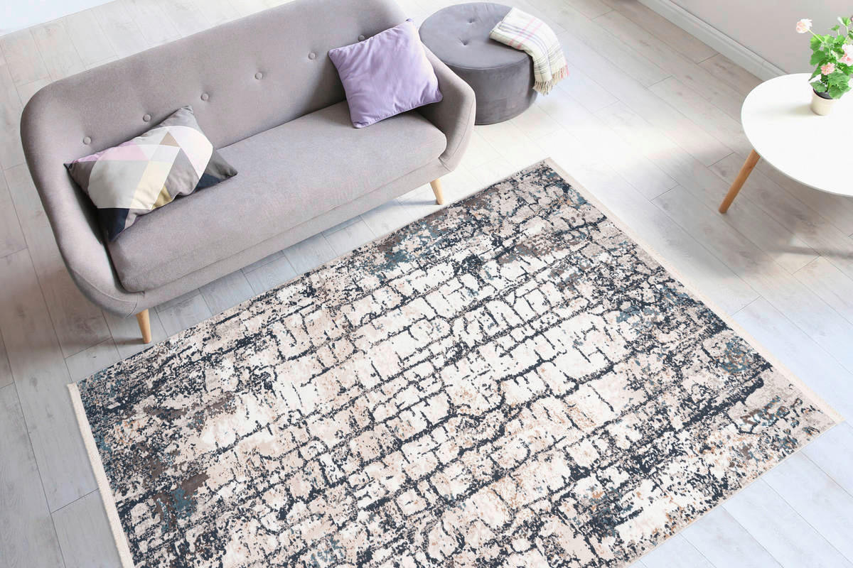 360Living Teppich Akropolis grau B/L: ca. 80x150 cm Akropolis - blau/grau (80,00/150,00cm) - 360Living