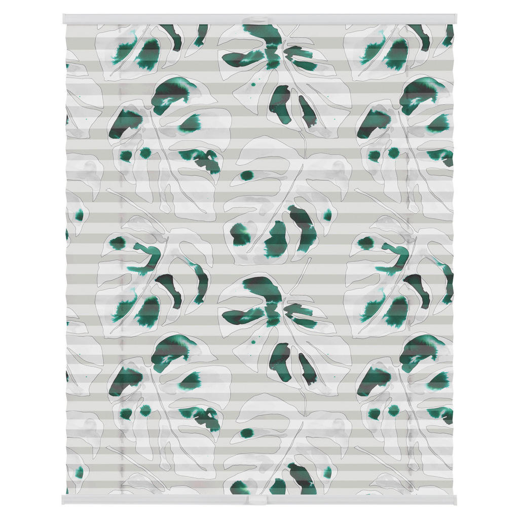 Thumbnail - LICHTBLICK Spannplissee Monstera grün B/L: ca. 100x130 cm