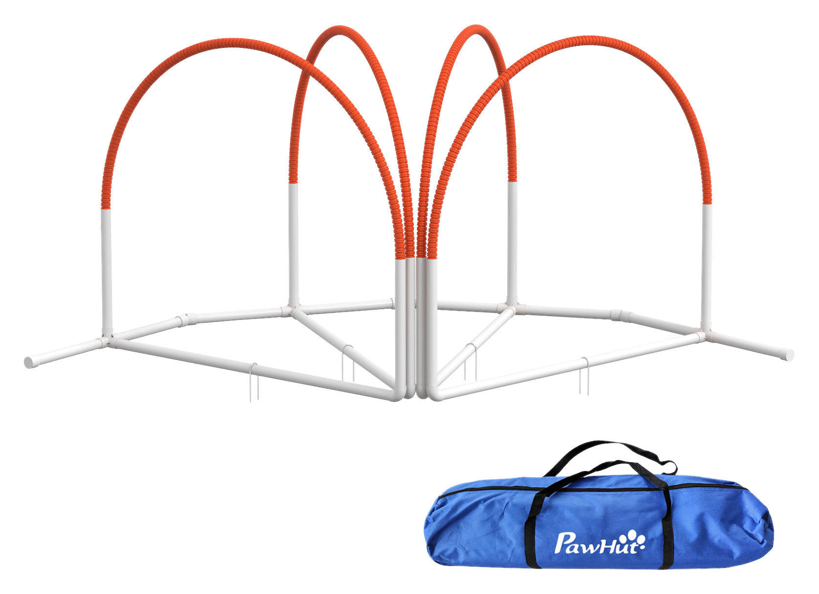 PawHut Hunde-Agility-Set weiß Kunststoff B/H/L: ca. 69x99x89 cm Hunde-Agility-Set - orange/weiß (89,00/69,00/99,00cm) - PawHut