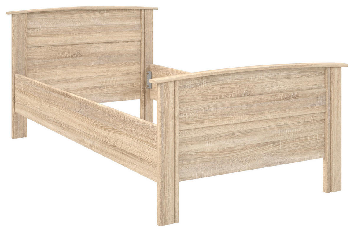 Komfortbett  Eiche Sonoma Nachbildung weiß B/H/T: ca. 115x89,5x203 cm Liegefläche B/L: ca. 100x200 cm Gloria_Bettgestell GLRL10-D30 - Eiche/weiß (115,00/89,50/203,00cm)