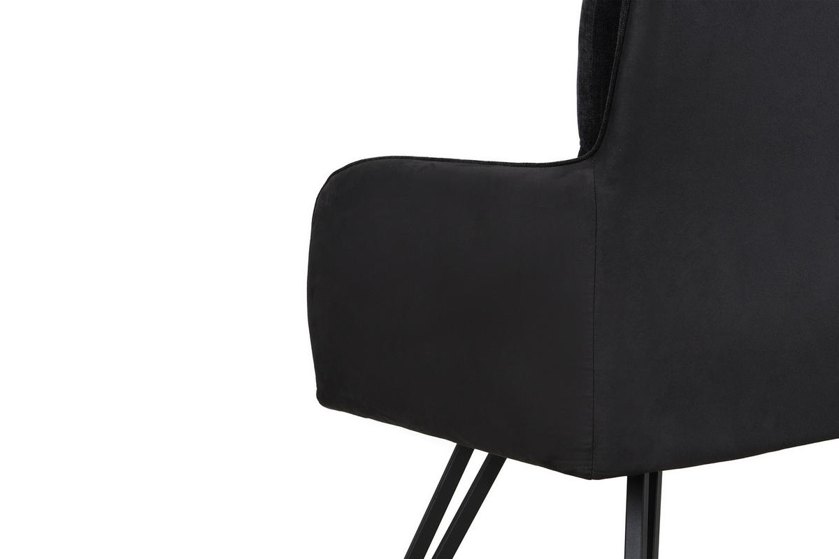 Sitzbank TINO schwarz Metall Microfaser B/H/T: ca. 140x94x67 cm TINO - schwarz (140,00/94,00/67,00cm) - byLIVING