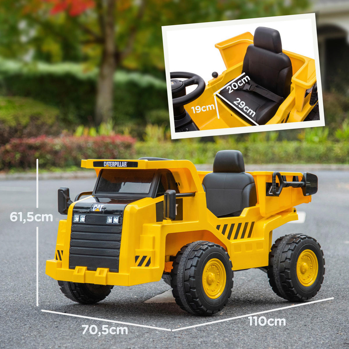 AIYAPLAY Kinder-Elektrotraktor gelb B/H/L: ca. 70,5x61,5x110 cm Kinder-Elektrotraktor - gelb (110,00/70,50/61,50cm) - AIYAPLAY