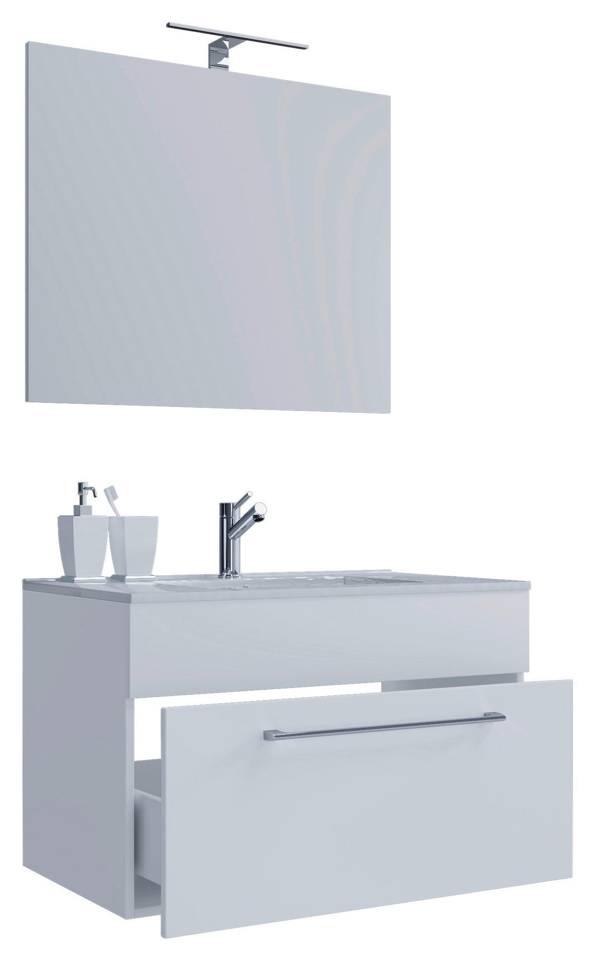 Waschplatz 3tlg-Badinos weiß B/H/T: ca. 80x50x46 cm 3tlg-Badinos - weiß (80,00/50,00/46,00cm) - VCM Möbel