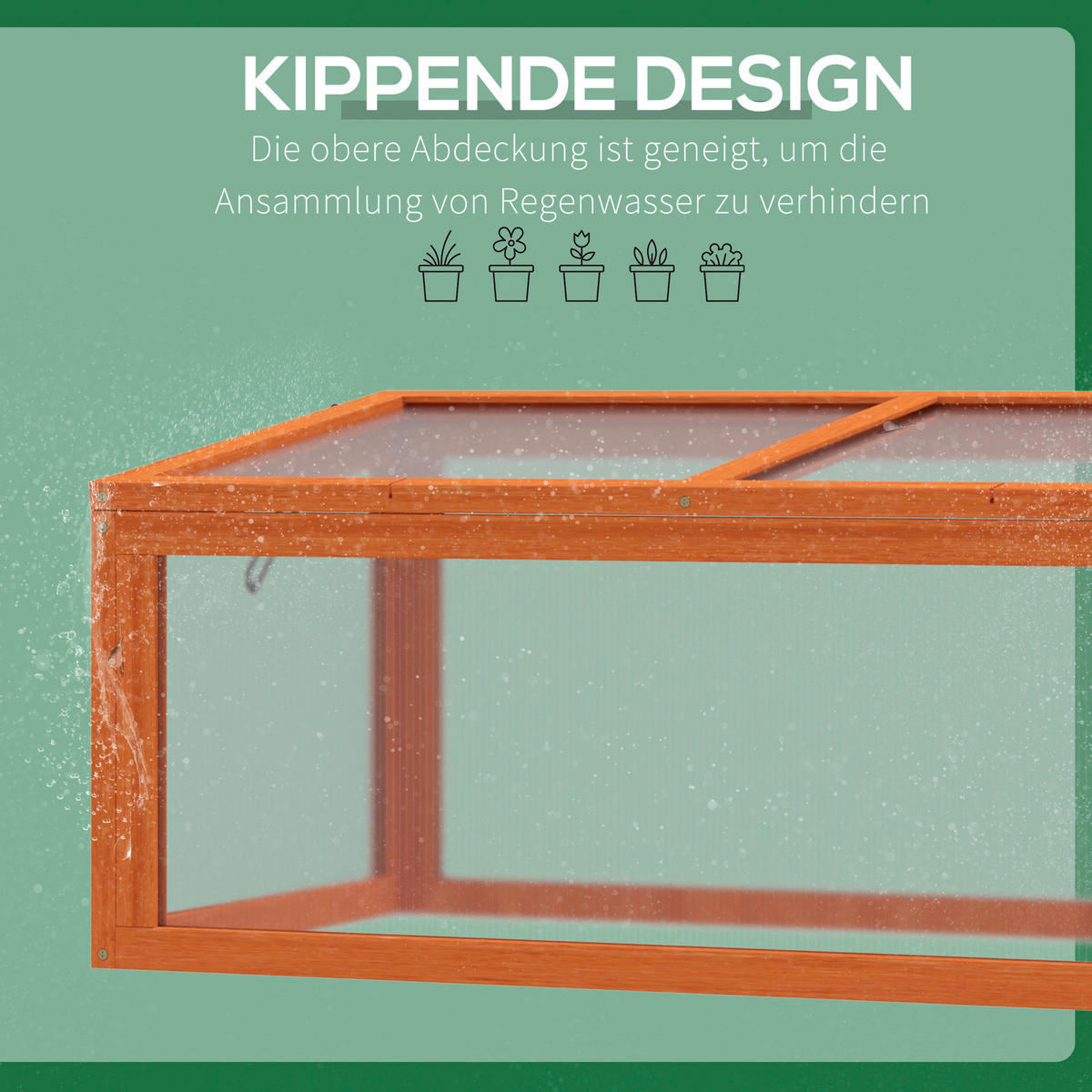 Outsunny Frühbeet B/H/L: ca. 46x40x90 cm Frühbeet - orange (90,00/46,00/40,00cm) - Outsunny