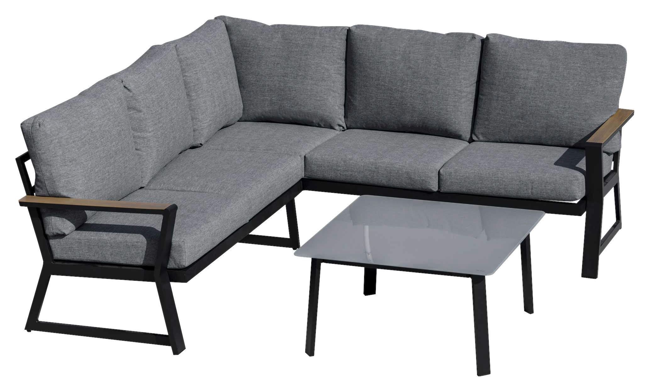 Outsunny Loungeset grau Aluminium B/H/T: ca. 205x74x72 cm Loungeset - grau (205,00/74,00/72,00cm) - Outsunny