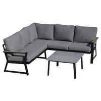 Outsunny Loungeset grau Aluminium B/H/T: ca. 205x74x72 cm Loungeset - grau (205,00/74,00/72,00cm) - Outsunny