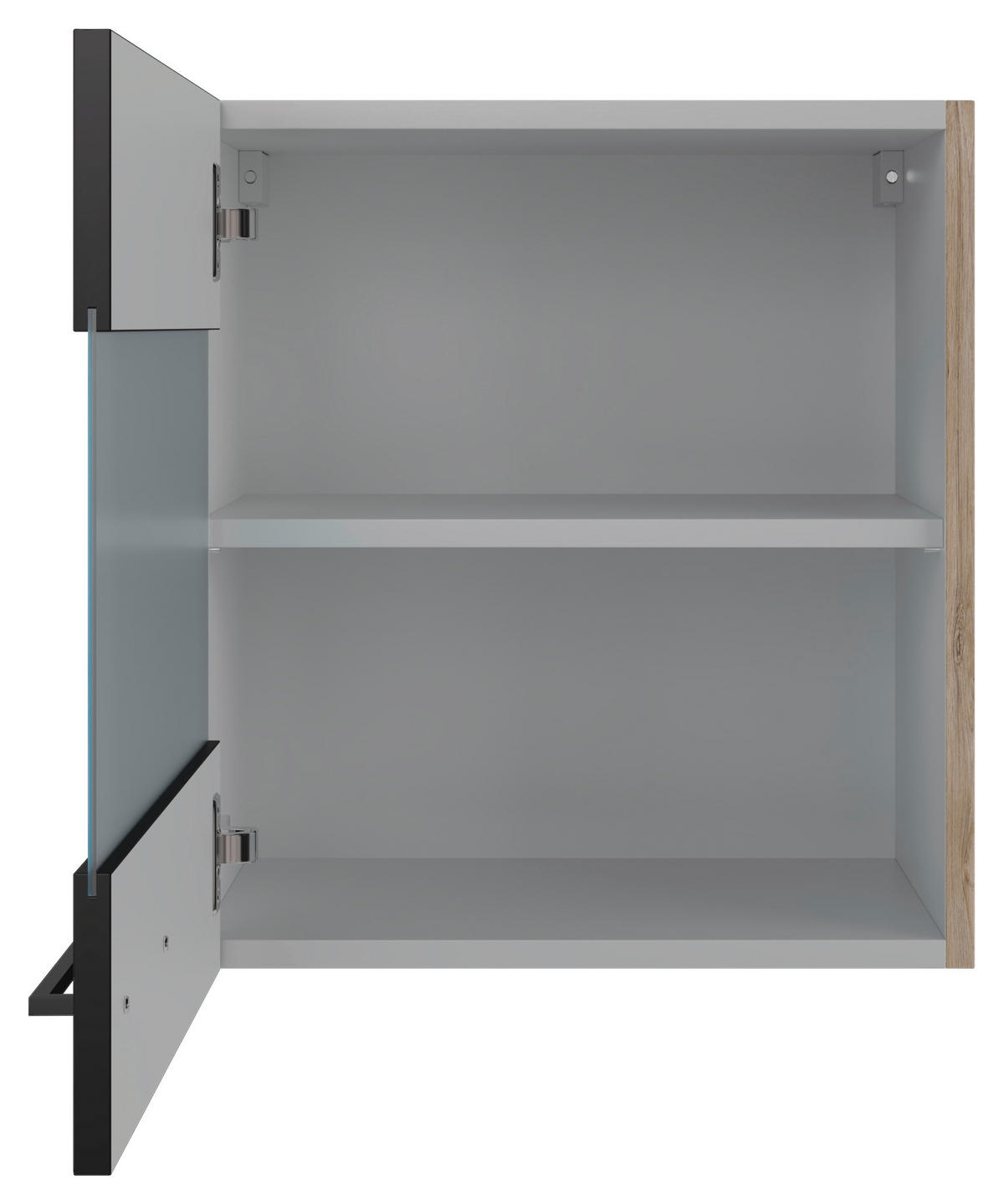 Hängeschrank Capri schwarz matt B/H/T: ca. 50x54,8x32 cm Capri - schwarz/Oak (50,00/54,80/32,00cm) - Flex-Well