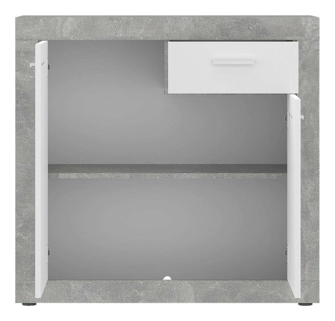 Kommode Focus Beton Optik weiß glänzend B/H/T: ca. 94,2x90x39 cm Focus - Beton/weiß (94,20/90,00/39,00cm)